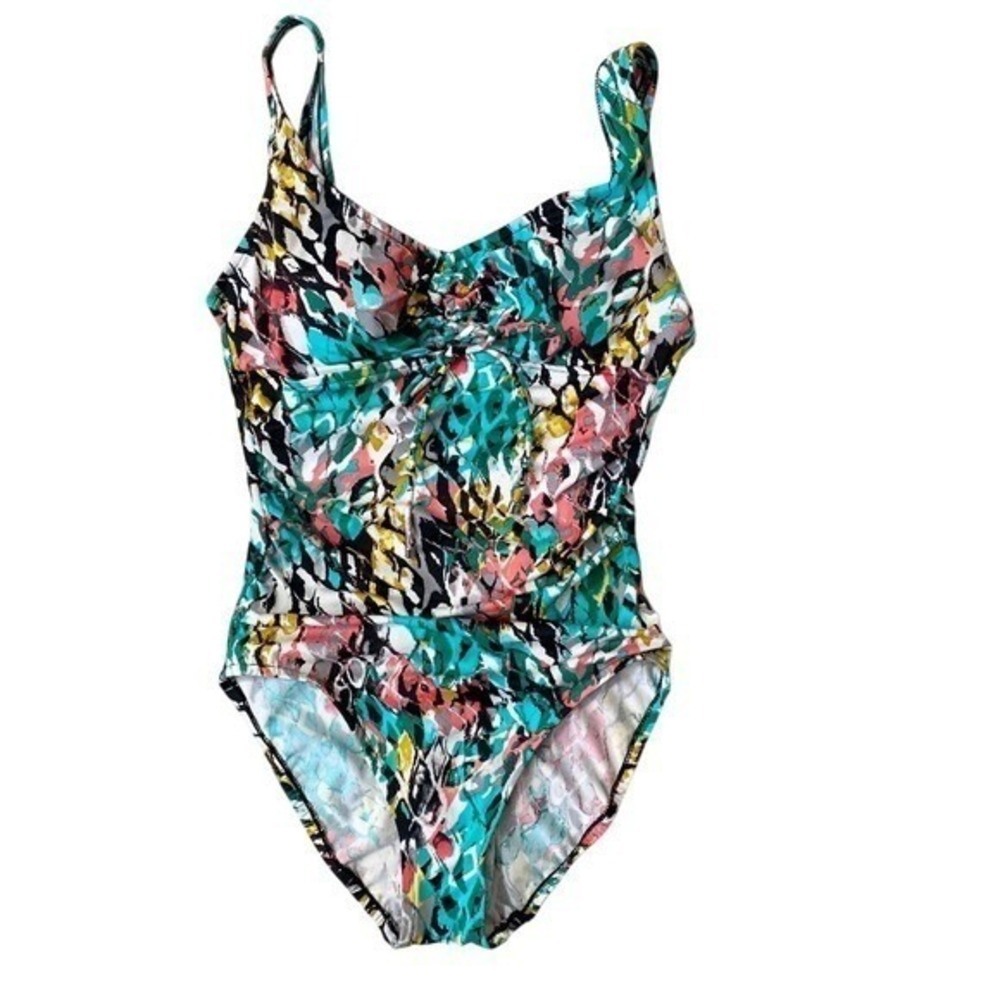 Tie Dye Snake‎ Eye One-Piece Tankini Swimsuit Size S by Aqua Green